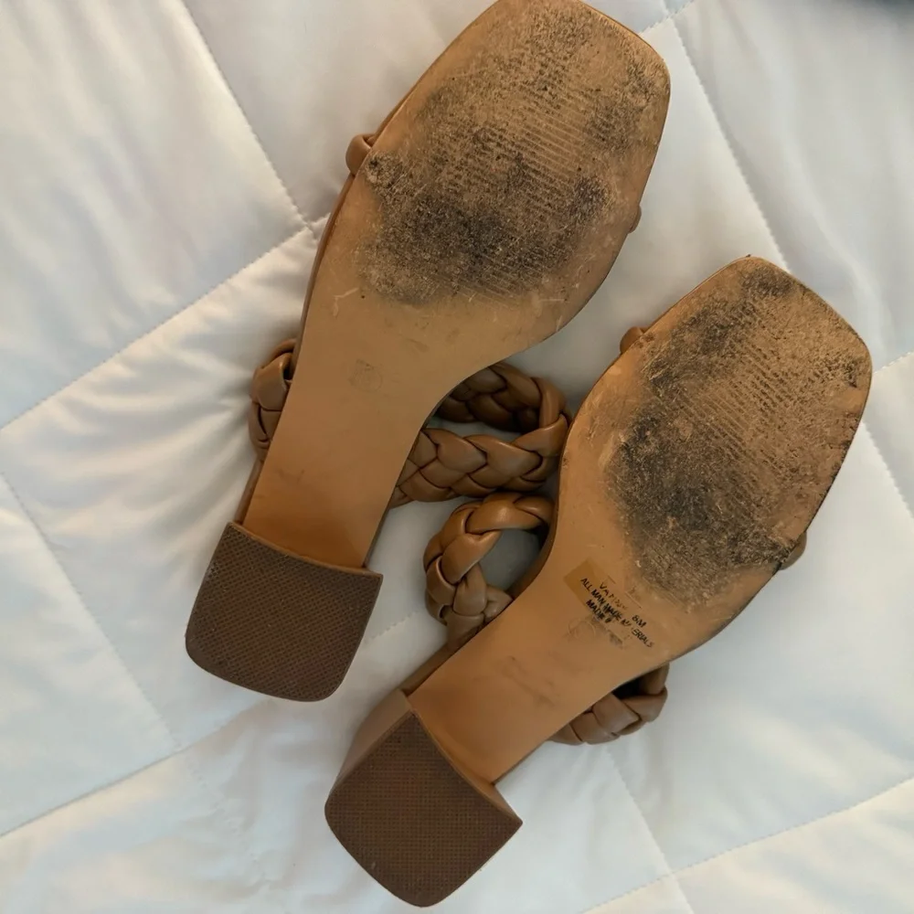 5 for $25!! Sincerely Jules Braided Tan Heeled Sandals Size 8 - Picture 10 of 10
